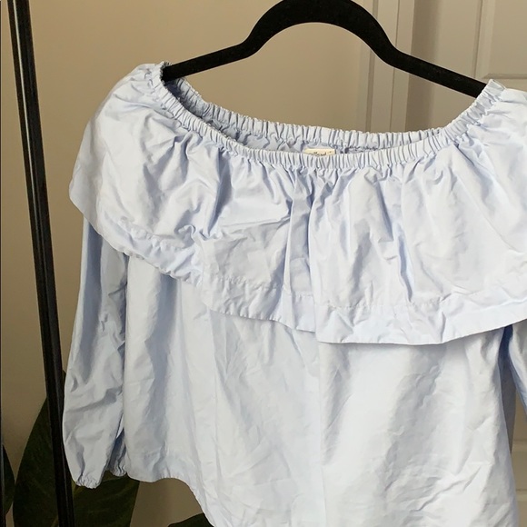 ARITZIA (Wilfred) - Blue Off The Shoulder Blouse - Picture 4 of 4